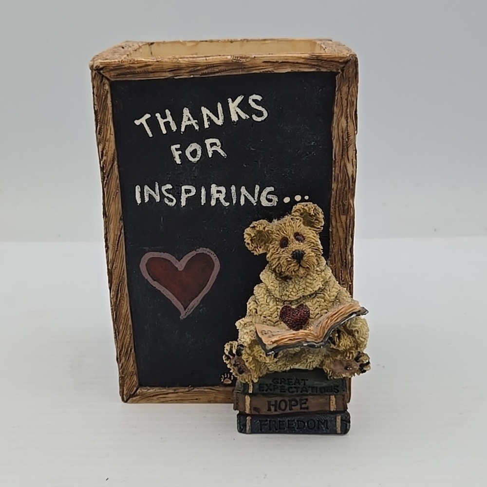 Boyds Bear Figurine Teachers Inspire Pencil Holder Pen Container Retired 4102
